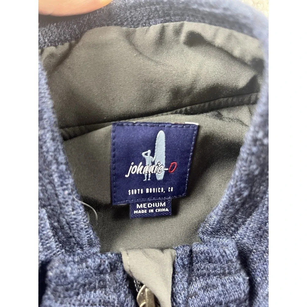 Johnnie-O Tahoe Vest Mens Medium Blue Admiral Full Zip Fleece Golf JMVt1100‎